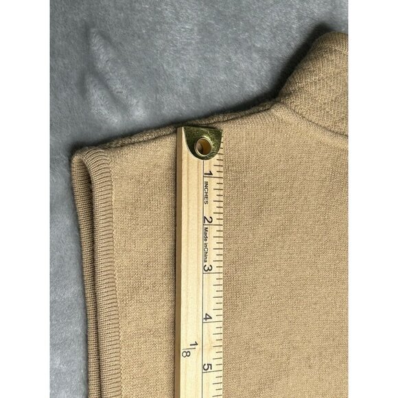 Woolrich Sweater Vest Womens Large Wool Camel Tan Full Zip Mock Neck Classic L - Picture 9 of 10